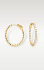 Yellow Gold Inside Out 2ct Diamond Hoop Earrings | Noah's Fine Jewelry Dallas