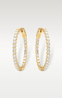 Yellow Gold Inside Out 2ct Diamond Hoop Earrings | Noah's Fine Jewelry Dallas