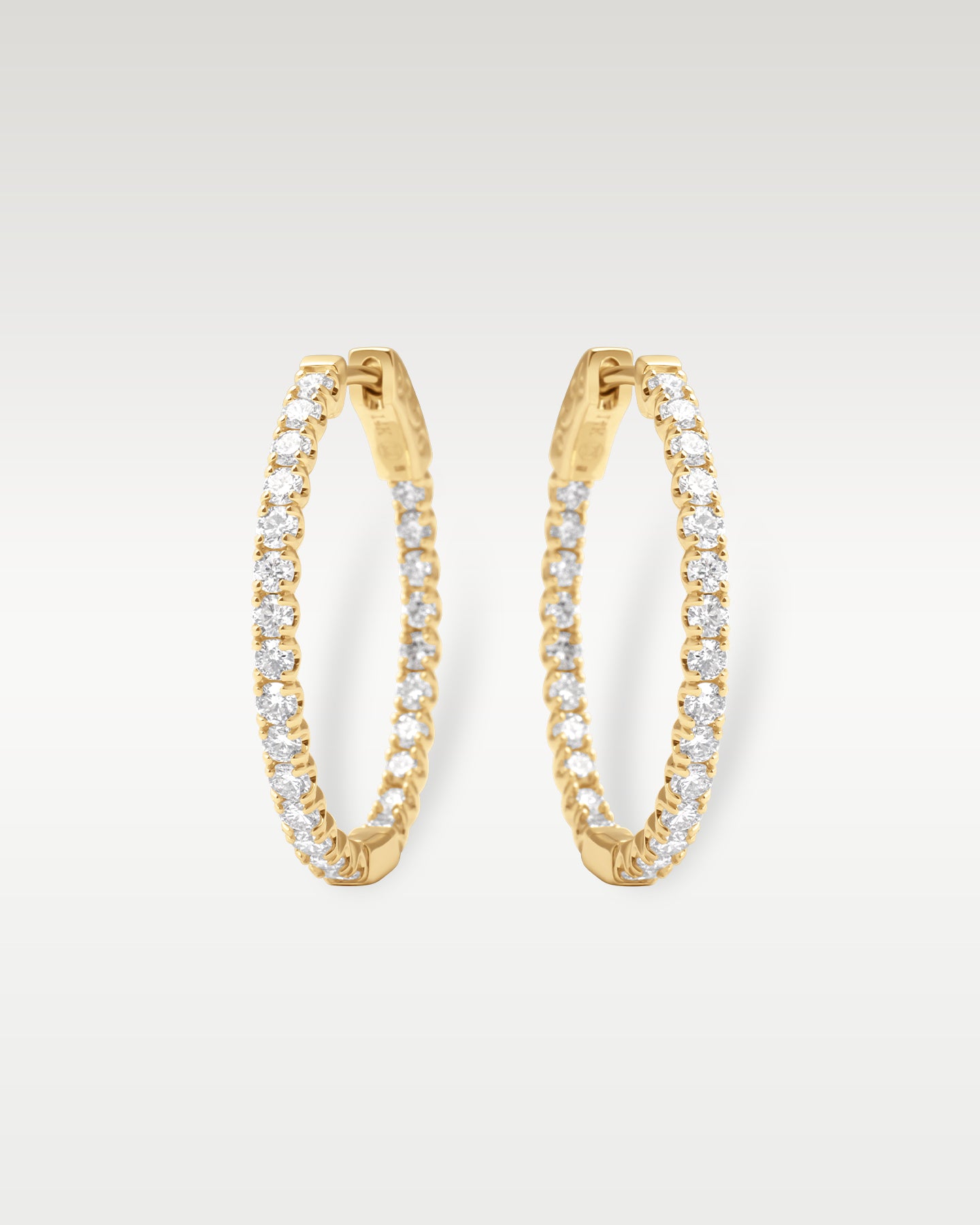 Yellow Gold Inside Out 2ct Diamond Hoop Earrings | Noah's Fine Jewelry Dallas