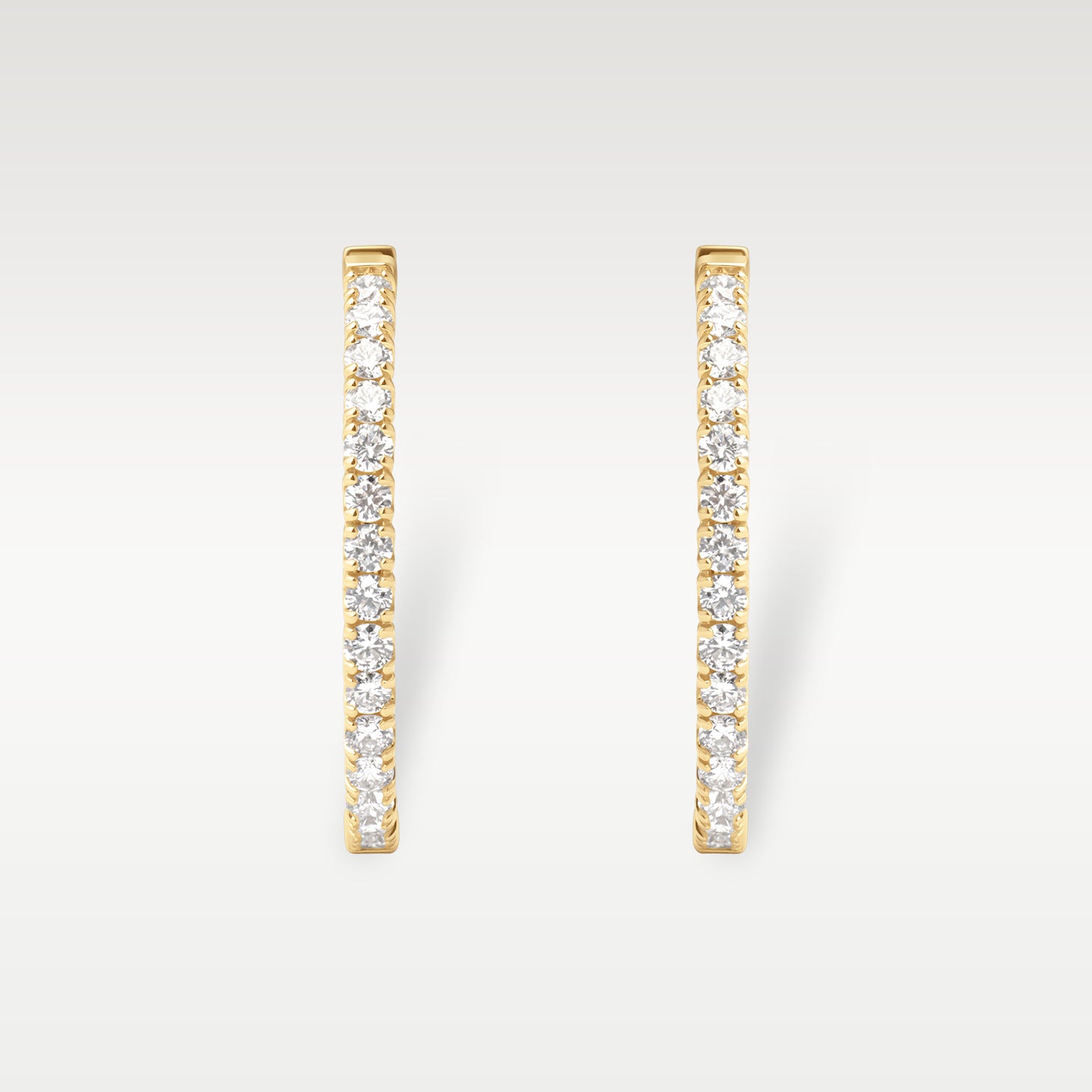 Yellow Gold Inside Out 2ct Diamond Hoop Earrings | Noah's Fine Jewelry Dallas
