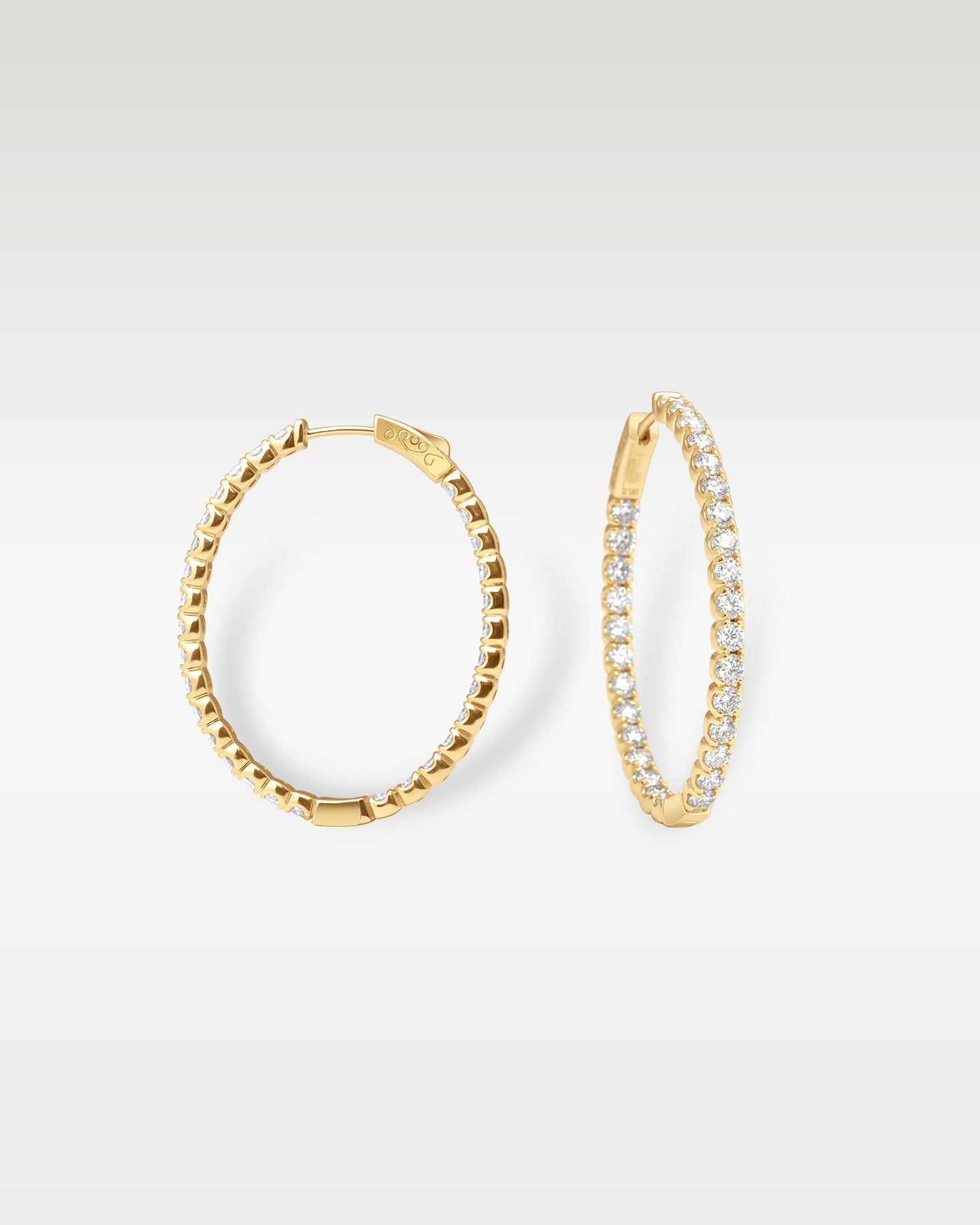 Yellow Gold Inside Out Diamond Hoop Earrings | Noah's Fine Jewelry Dallas