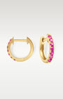 Yellow Gold Ruby Huggie Hoop Earrings | Noah's Fine Jewelry Dallas