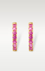 Yellow Gold Ruby Huggie Hoop Earrings | Noah's Fine Jewelry Dallas