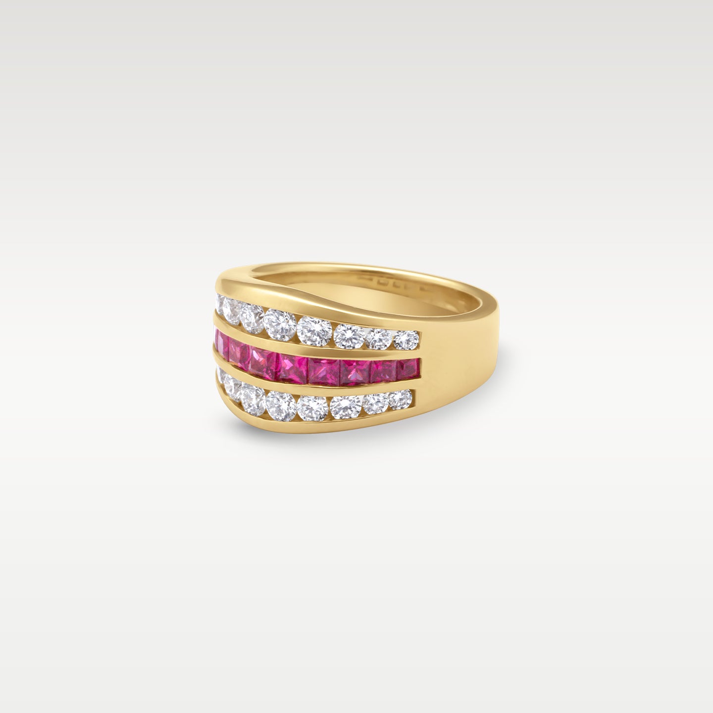 18k Yellow Gold Ruby and Diamond Ring | Noah's Fine Jewelry Frisco, TX