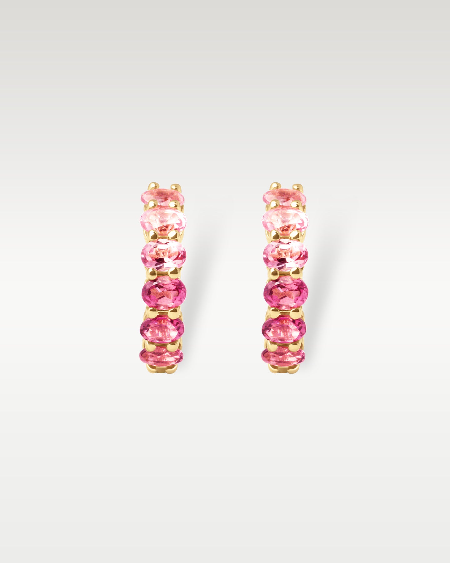 Yellow Gold Tourmaline Huggie Hoop Earrings | Noah's Fine Jewelry Dallas