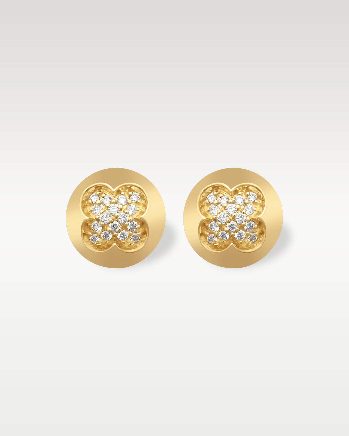 0.35ct Cluster Diamond Stud Earrings in 14K Yellow Gold | Frisco, Texas Jewelry Store