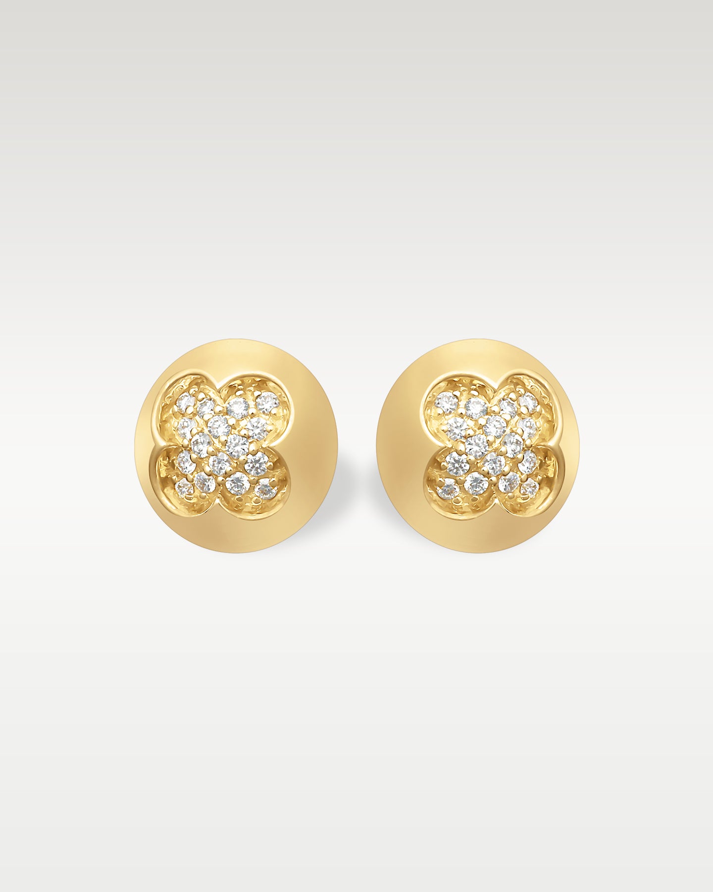 0.35ct Cluster Diamond Stud Earrings in 14K Yellow Gold | Frisco, Texas Jewelry Store