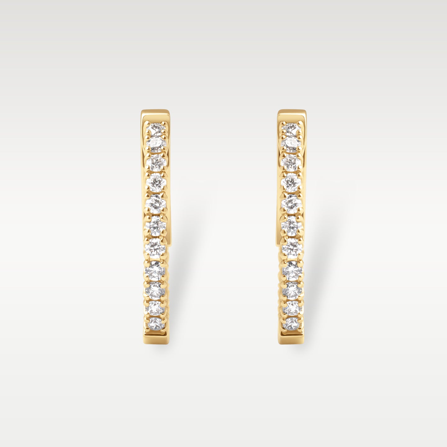 Yellow Gold Diamond Hoop Earrings