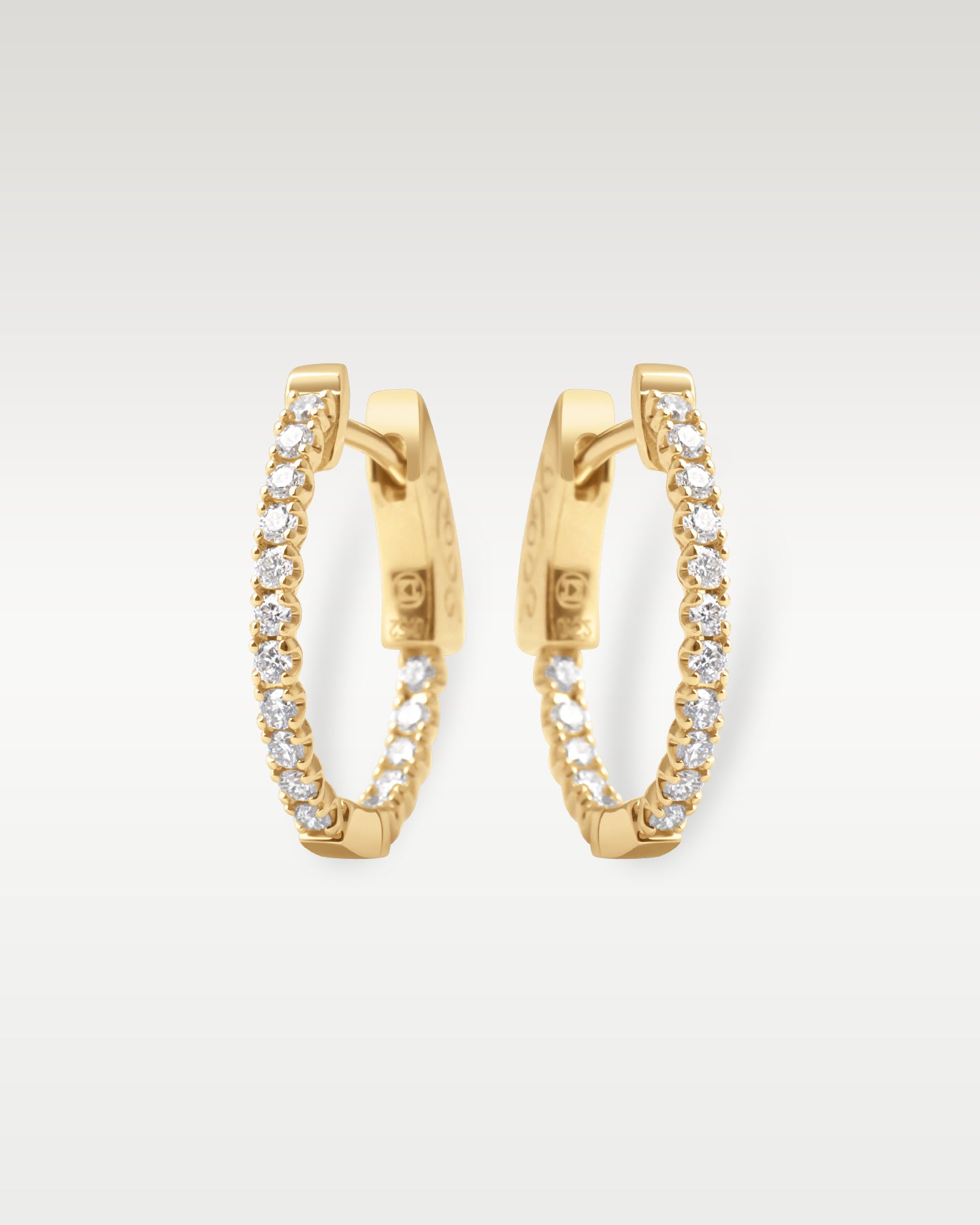 Yellow Gold Diamond Hoop Earrings