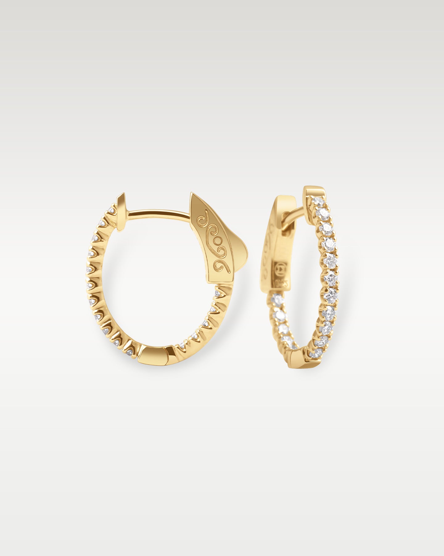 Yellow Gold Diamond Hoop Earrings