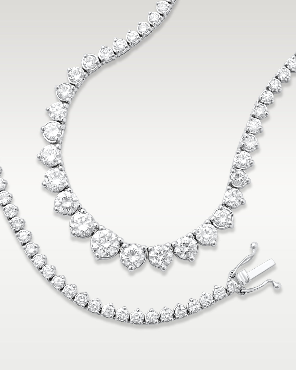 White Gold 6.85CT Riviera Tennis Necklace at Noah's Fine Watches & Jewelry