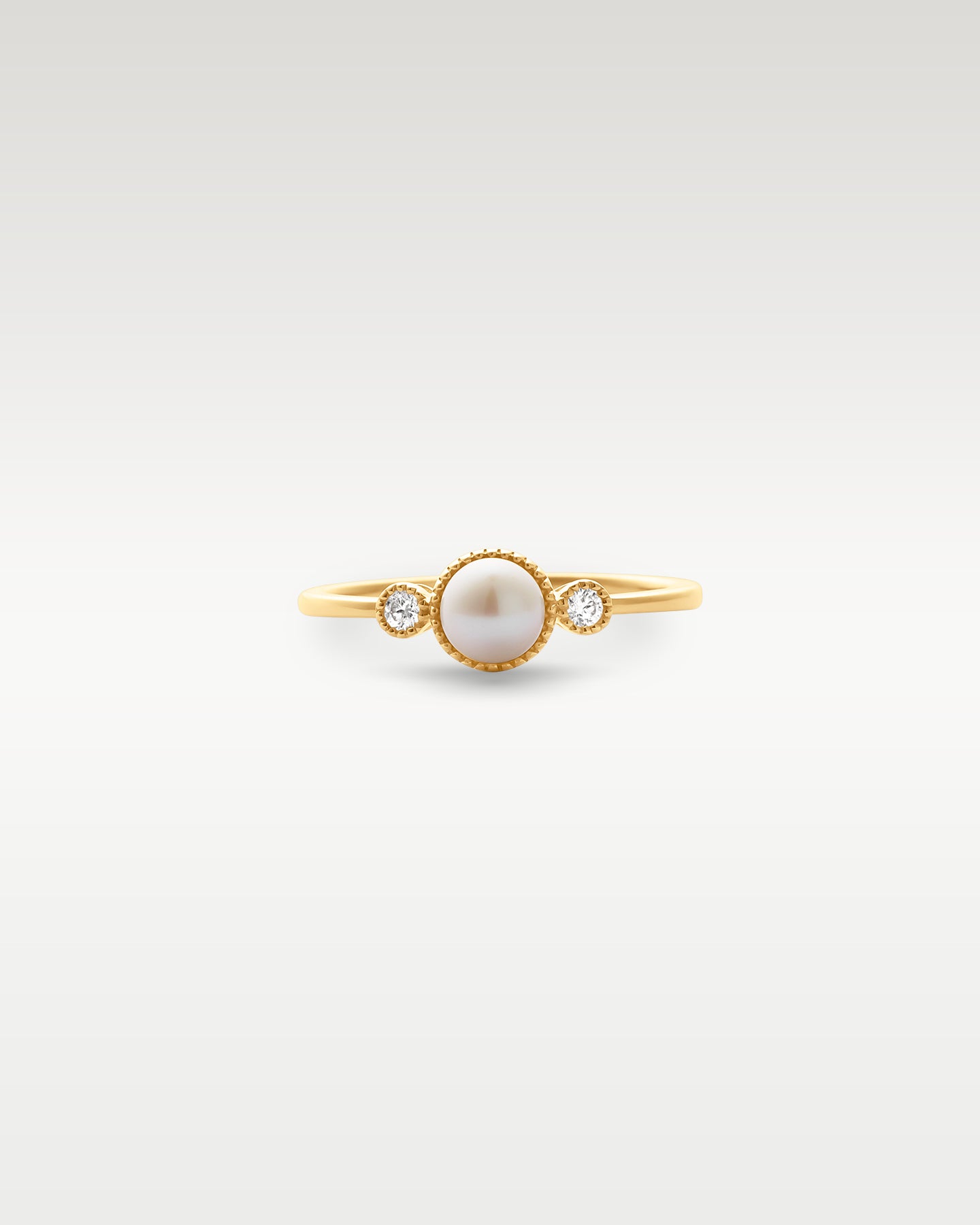 14k Yellow Gold Freshwater Pearl Diamond Ring | Noah's Fine Jewelry Dallas, Texas