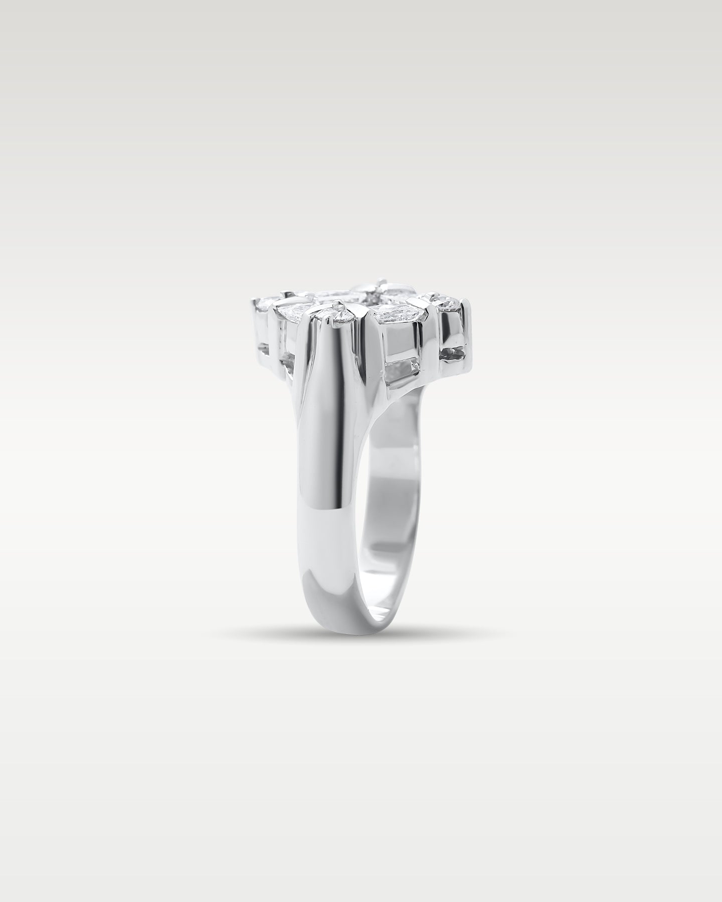 Square Frame Diamond Statement Ring
