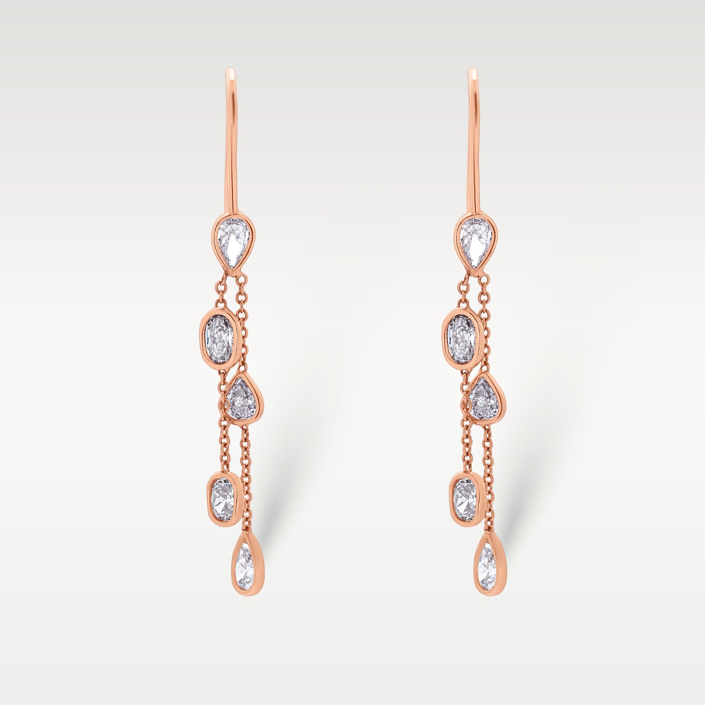 1.99ct Natural Pink Diamond Dangle Earrings in 14K Rose Gold | Frisco, Texas Jewelry Store