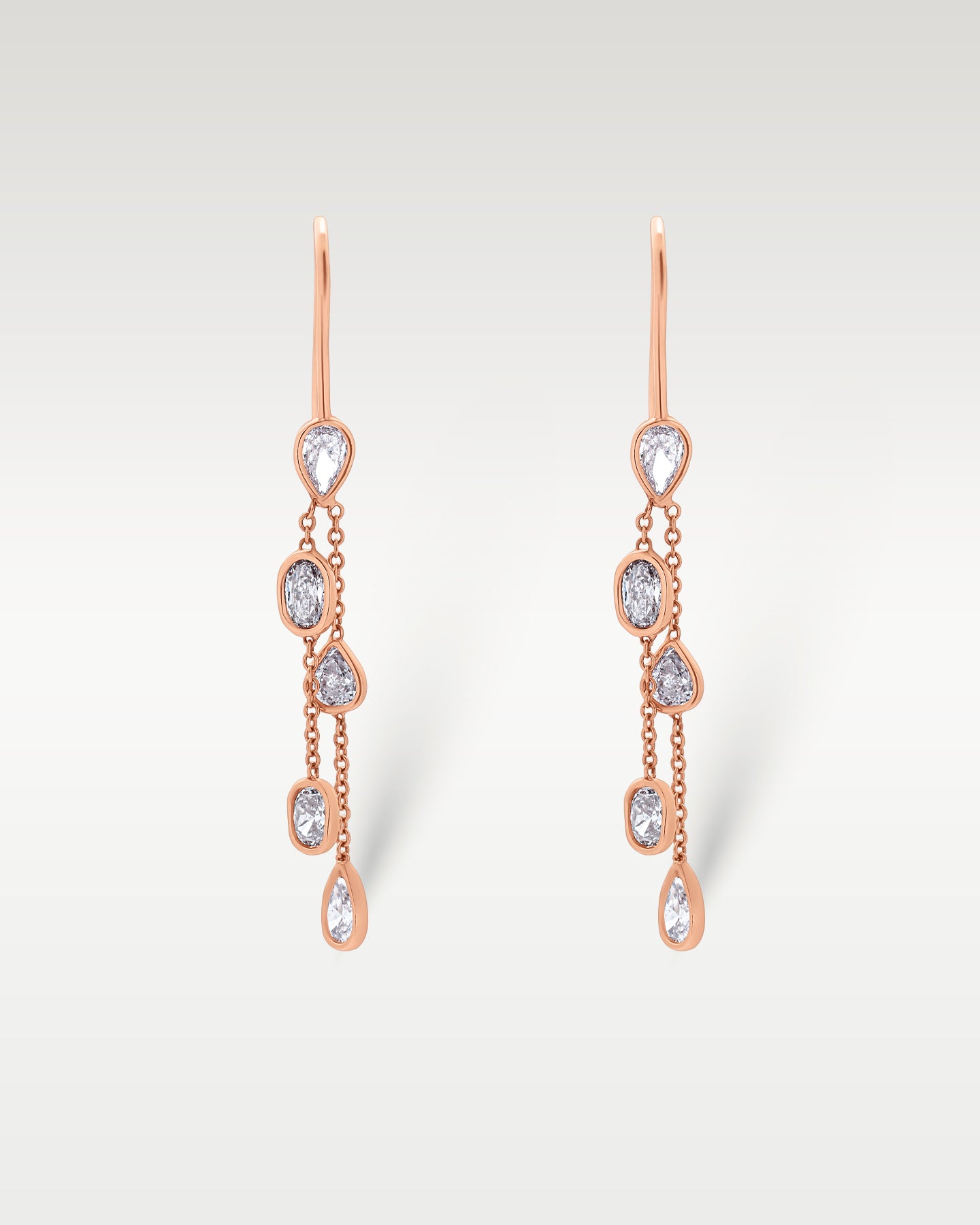 1.99ct Natural Pink Diamond Dangle Earrings in 14K Rose Gold | Frisco, Texas Jewelry Store