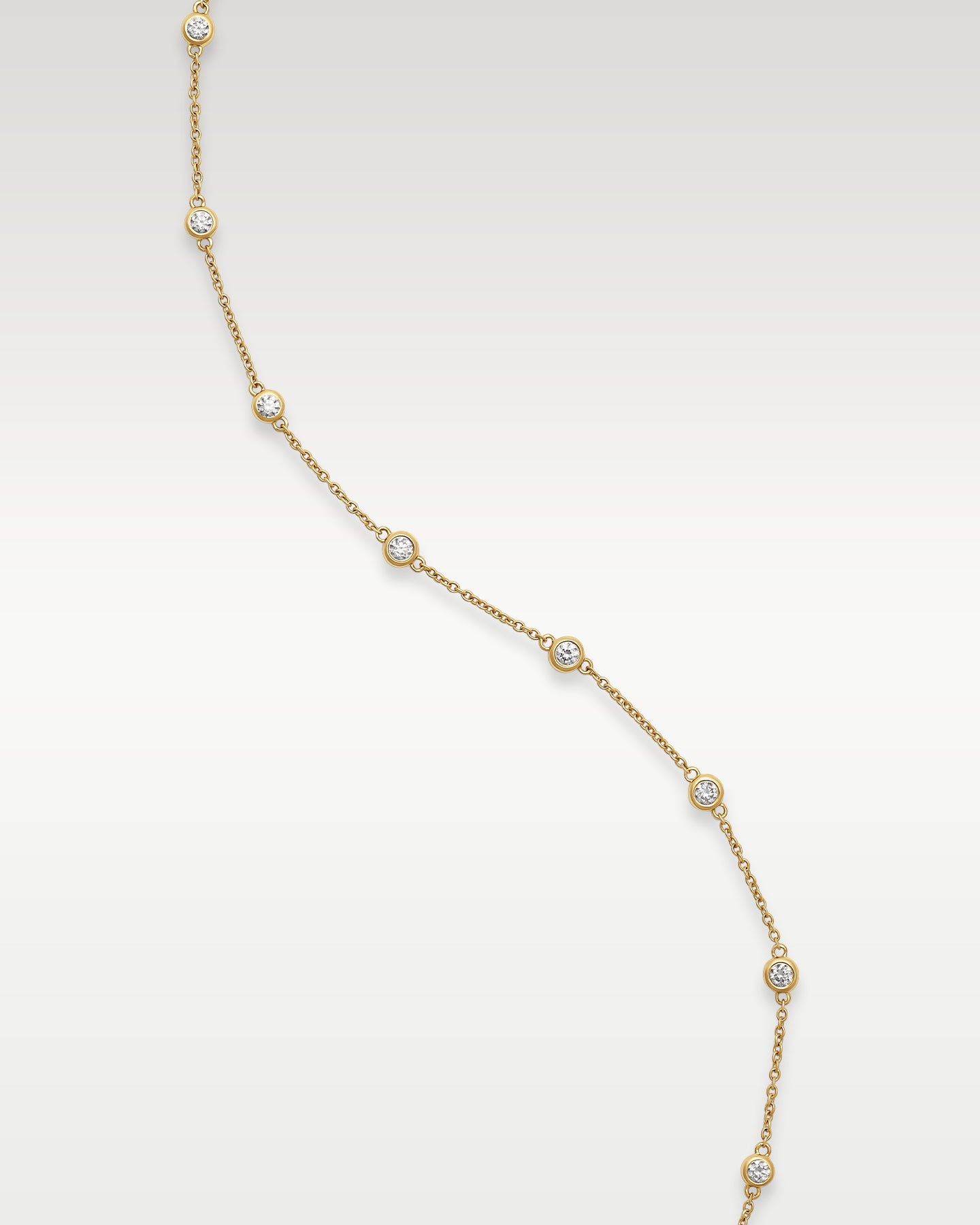 Yellow Gold Bezel Set Diamond Station Necklace | Noahs Fine Jewelry & Watches