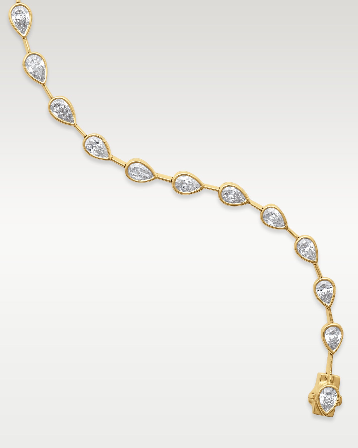 Yellow Gold Bezel Pear Diamond Bracelet | Noah's Fine Gold Jewelry for Women DFW