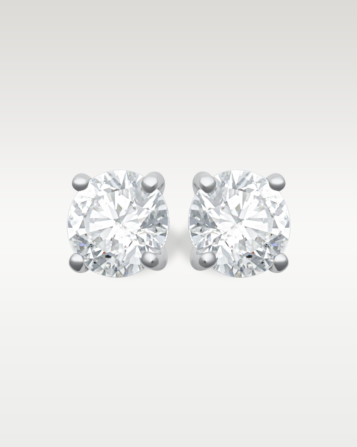 14K White Gold 1.80ct GIA-Certified Diamond Stud Earrings