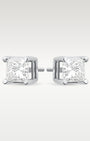 14K White Gold Princess Cut Diamond Studs 