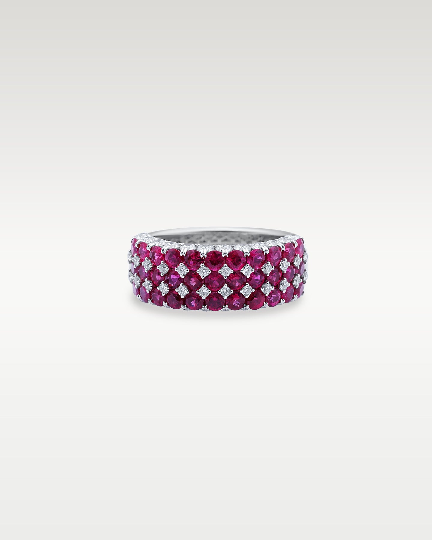 14K White Gold Ruby & Diamond Band | Noah's Fine Jewelry Frisco, Texas
