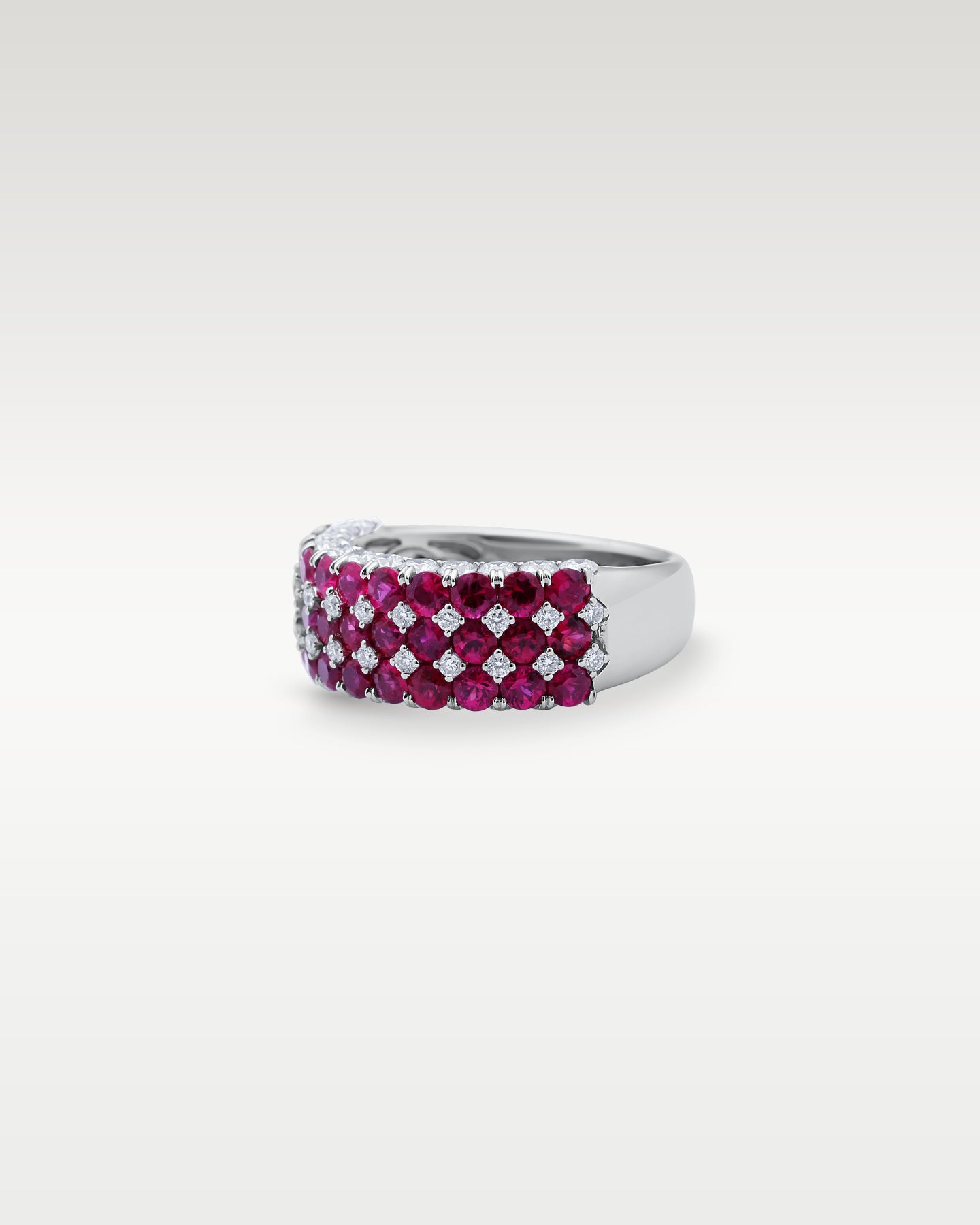 14K White Gold Ruby & Diamond Band | Noah's Fine Jewelry Frisco, Texas