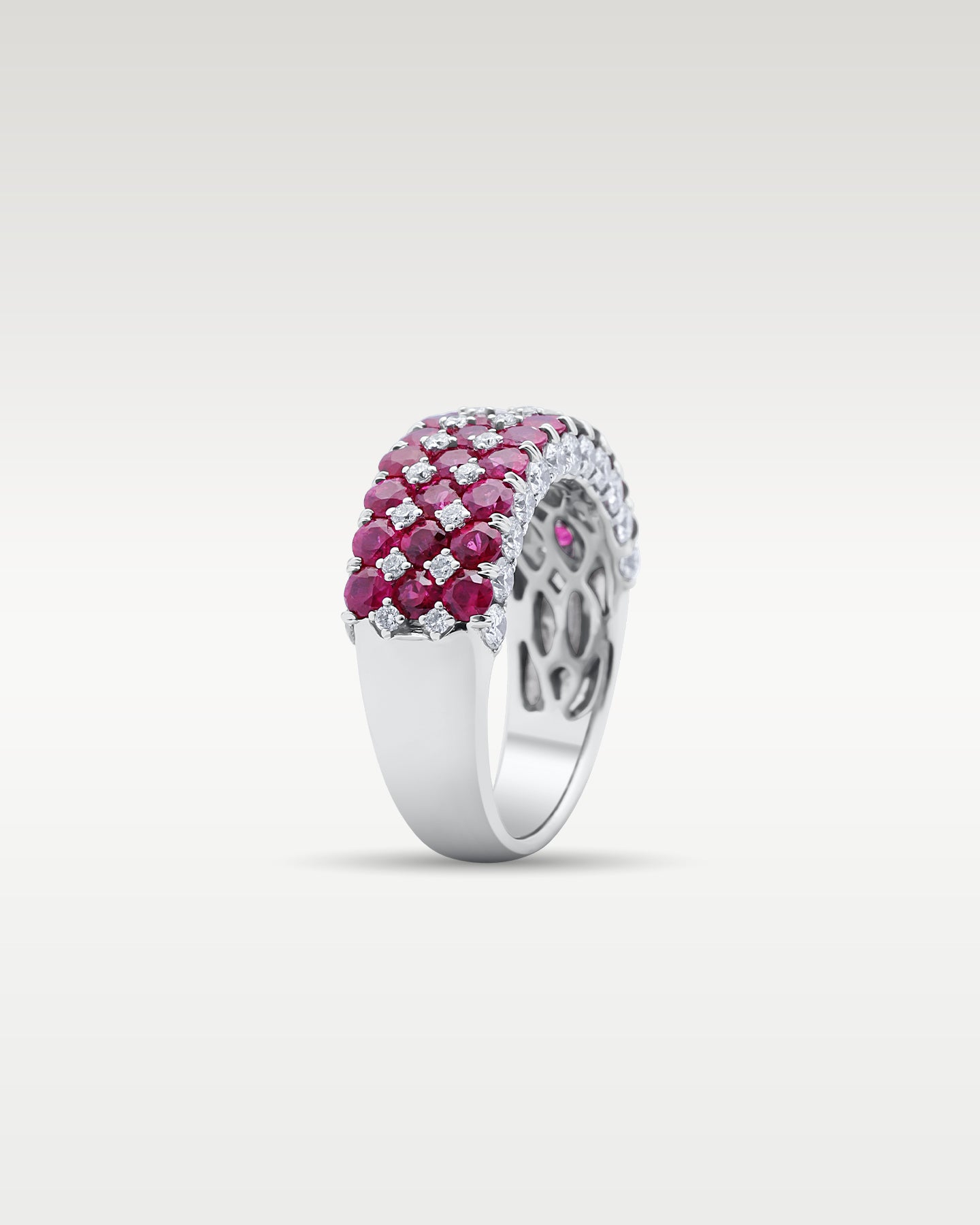 14K White Gold Ruby & Diamond Band | Noah's Fine Jewelry Frisco, Texas