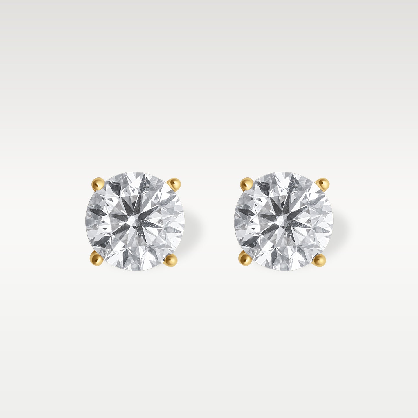 14K Yellow Gold 2.00CT Diamond Studs | Grand Caliber Watches DFW