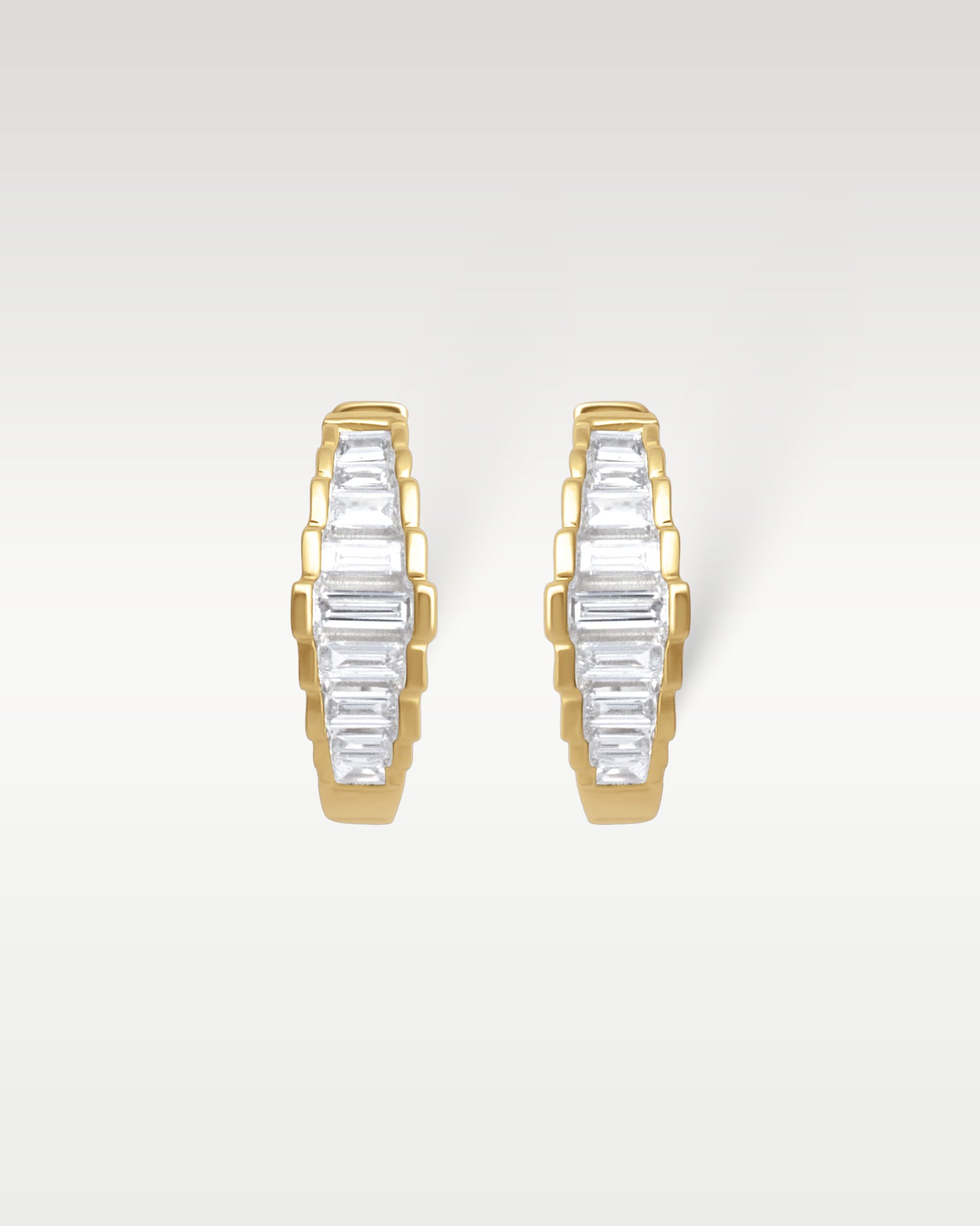Yellow Gold Graduated Diamond Huggies | Noah's Fine Jewelry Dallas, Texas