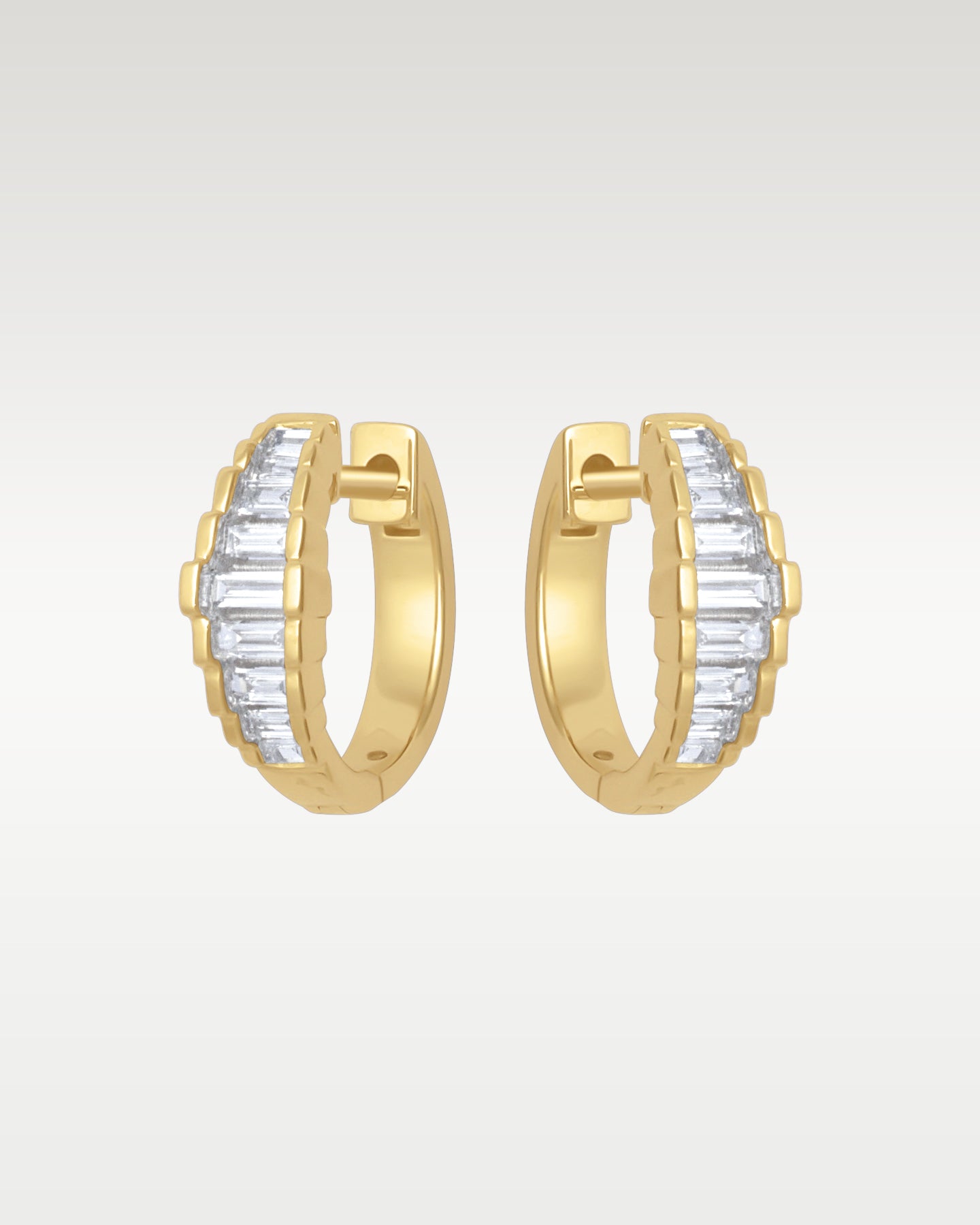 Yellow Gold Graduated Diamond Huggies | Noah's Fine Jewelry Dallas, Texas