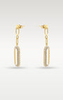 14K Yellow Gold Paperclip Diamond Drop Earrings | Noah's Fine Jewlery Frisco, TX