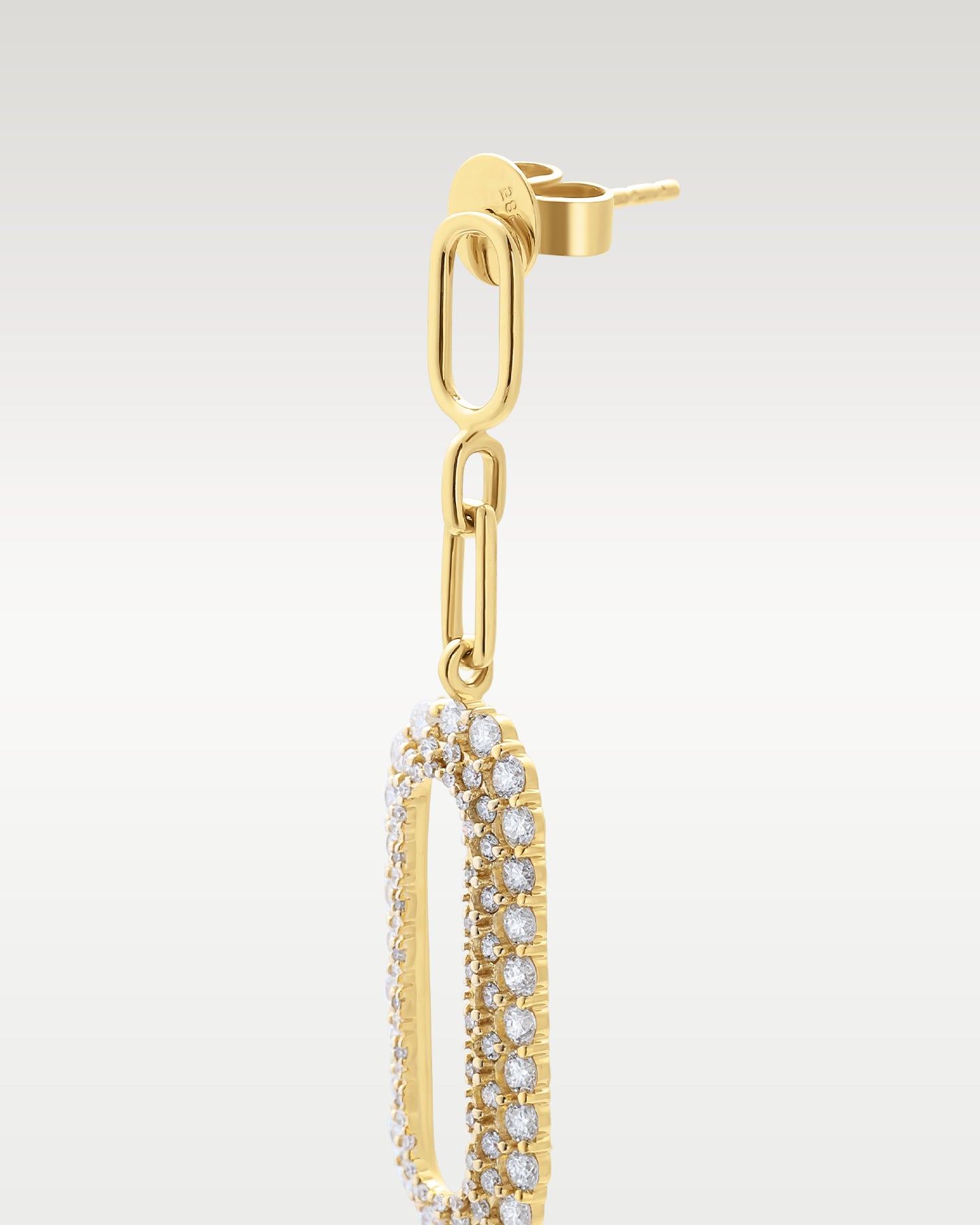 14K Yellow Gold Paperclip Diamond Drop Earrings | Noah's Fine Jewlery Frisco, TX