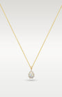 14K Yellow Gold Pear Opal & Diamond Halo Pendant