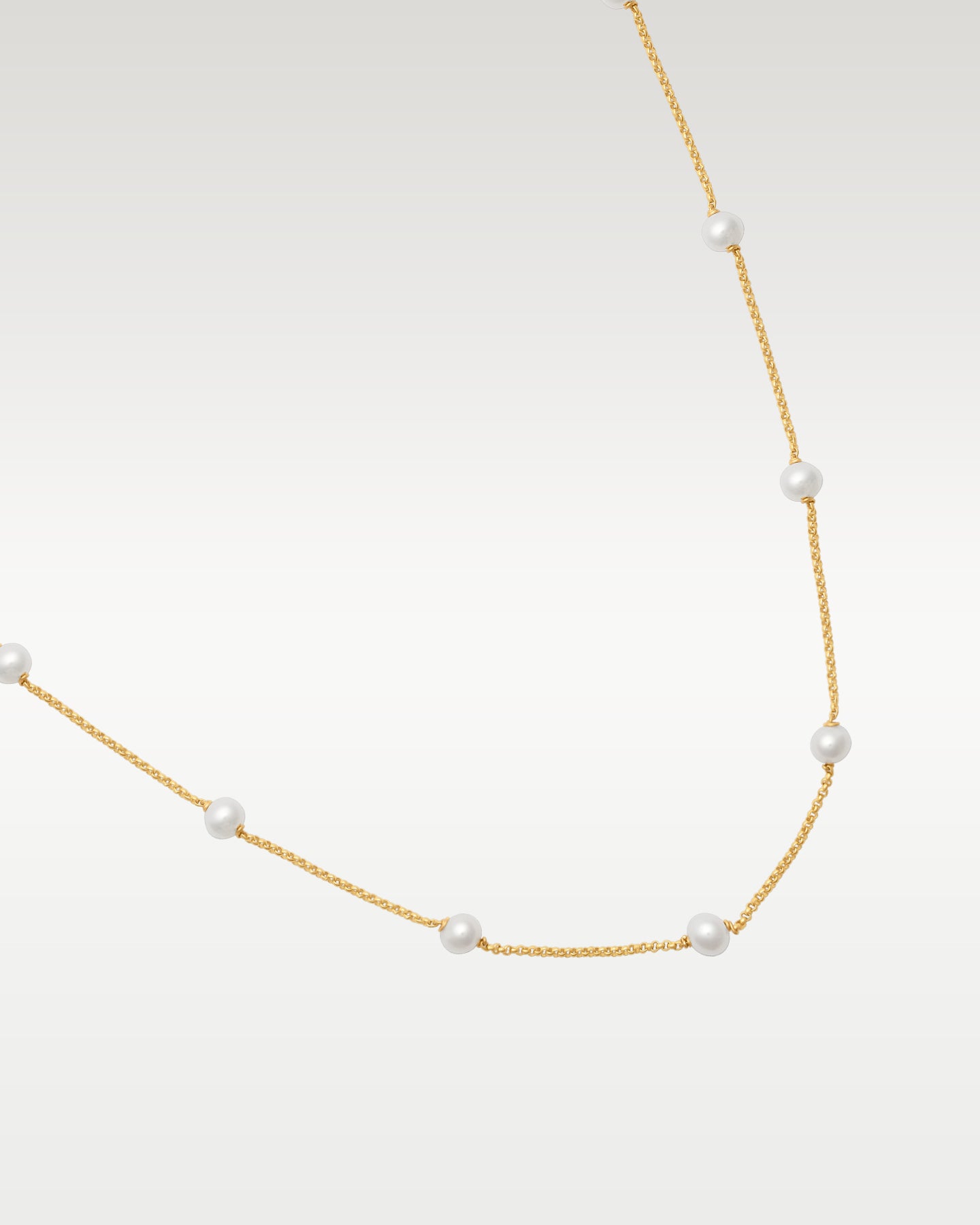 14K Yellow Gold Pearl Station Necklace | Noah's Fine Jewelry Frisco, Texas