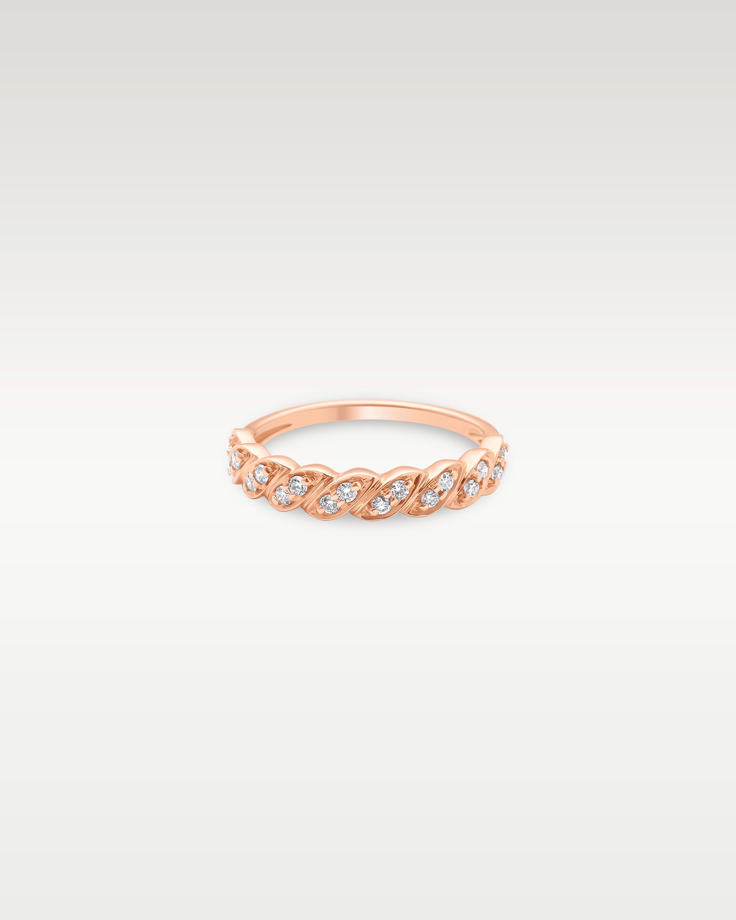 14k Rose Gold Round Diamond Rope Band | Noah's Fine Jewelry Frisco TX