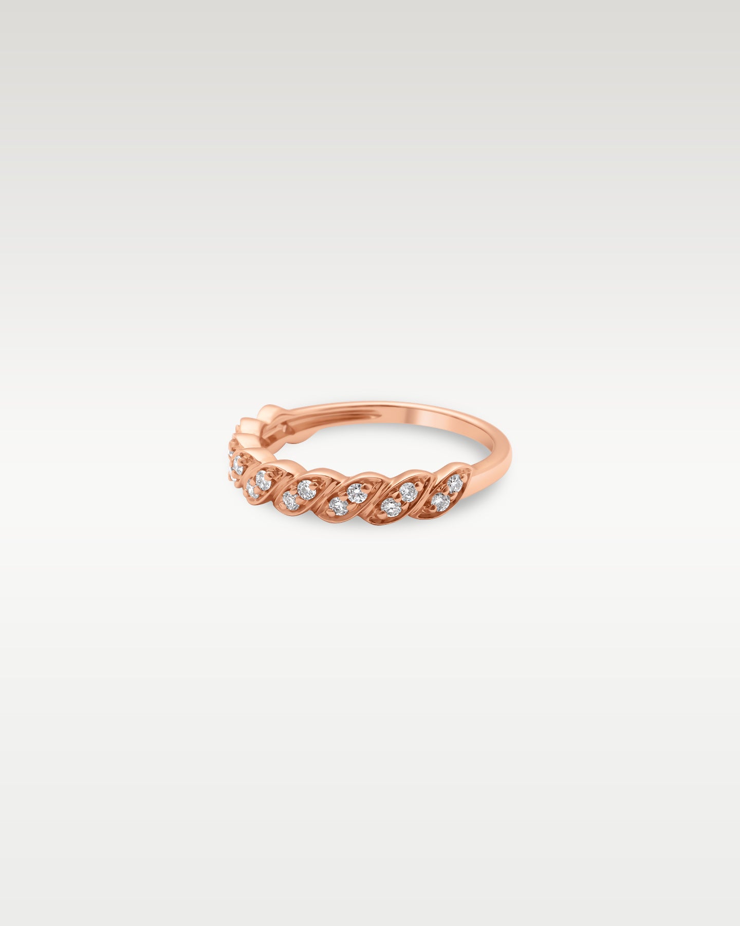 14k Rose Gold Round Diamond Rope Band | Noah's Fine Jewelry Frisco TX
