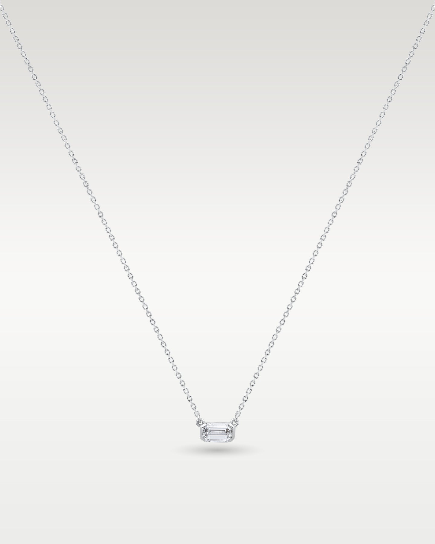 14k White Gold 1.00ct Emerald Cut Pendant at Noah's Fine Watches & Jewelry | Frisco, Texas Jewelry Store