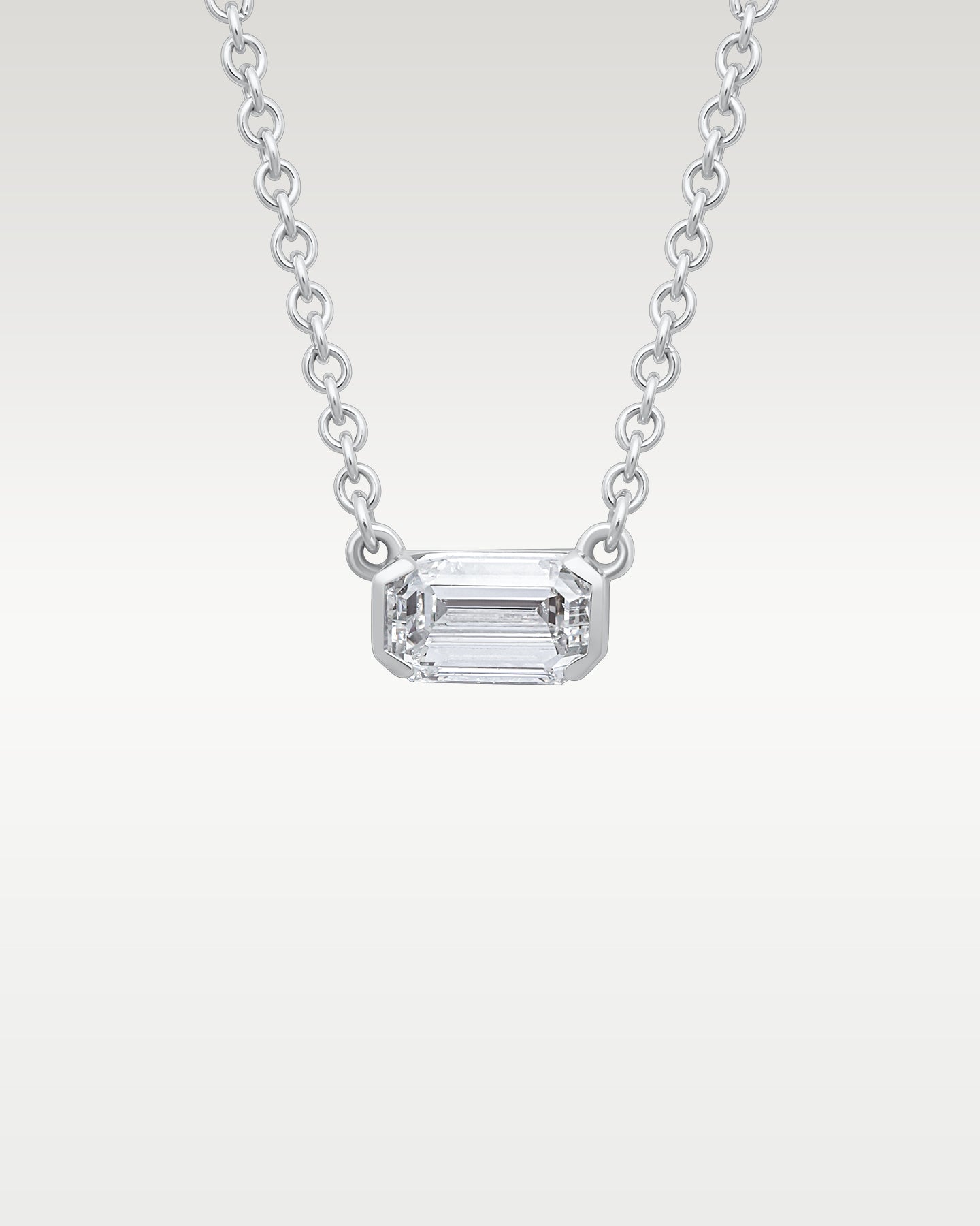14k White Gold 1.00ct Emerald Cut Pendant at Noah's Fine Watches & Jewelry | Frisco, Texas Jewelry Store