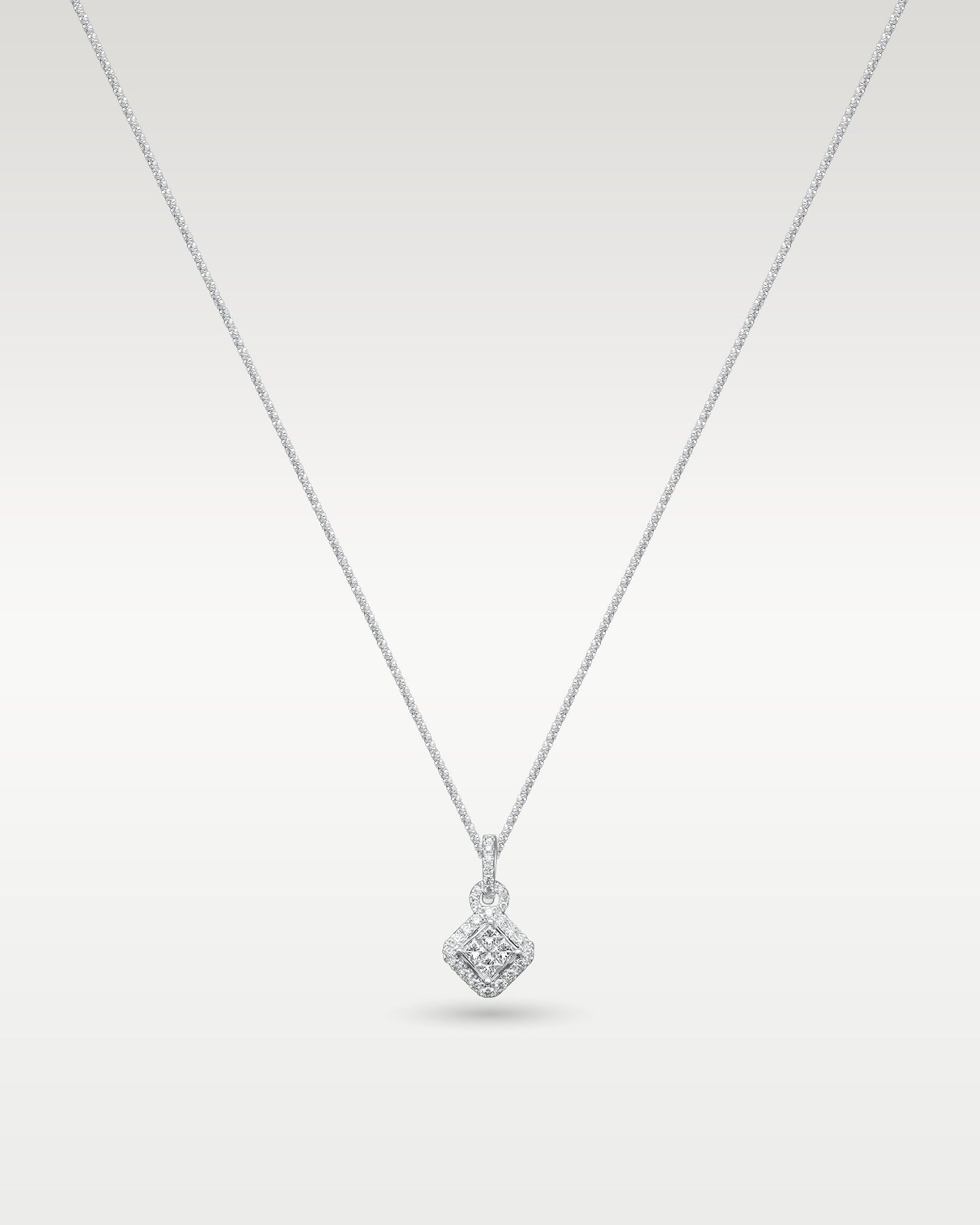 14k White Gold Cluster Pendant | Frisco, Texas Jewelry Store