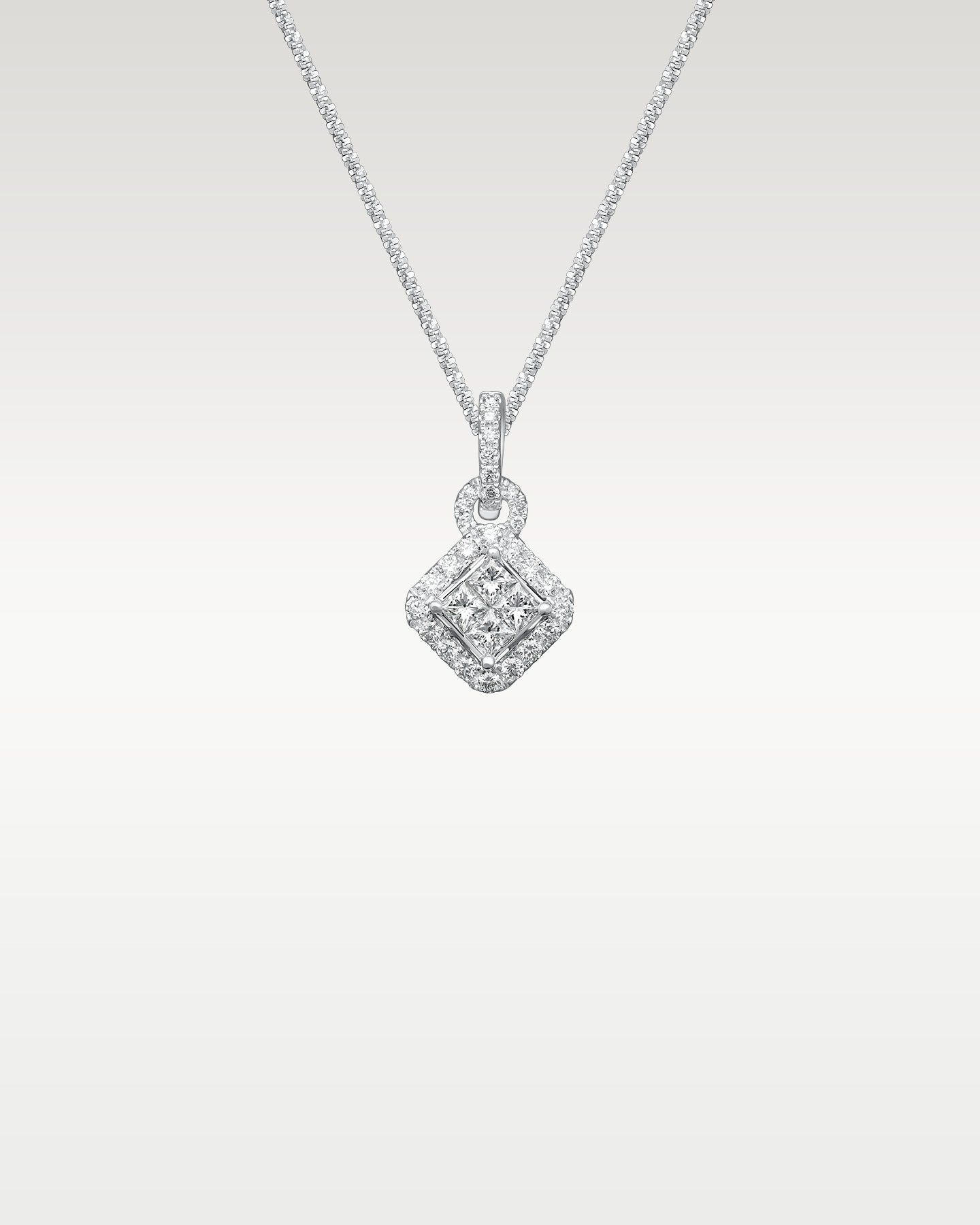 14k White Gold Cluster Pendant | Frisco, Texas Jewelry Store
