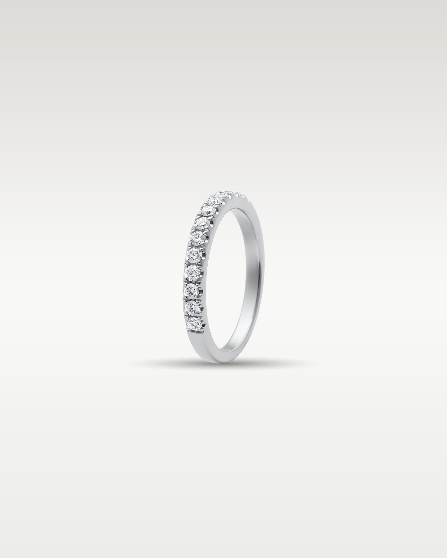 14k White Gold Half-Coverage Diamond Band | Noah's Fine Jewelry Frisco