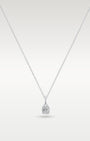 14k White Gold Diamond Emerald-Cut Cluster Pendant