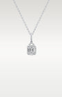 14k White Gold Diamond Emerald-Cut Cluster Pendant