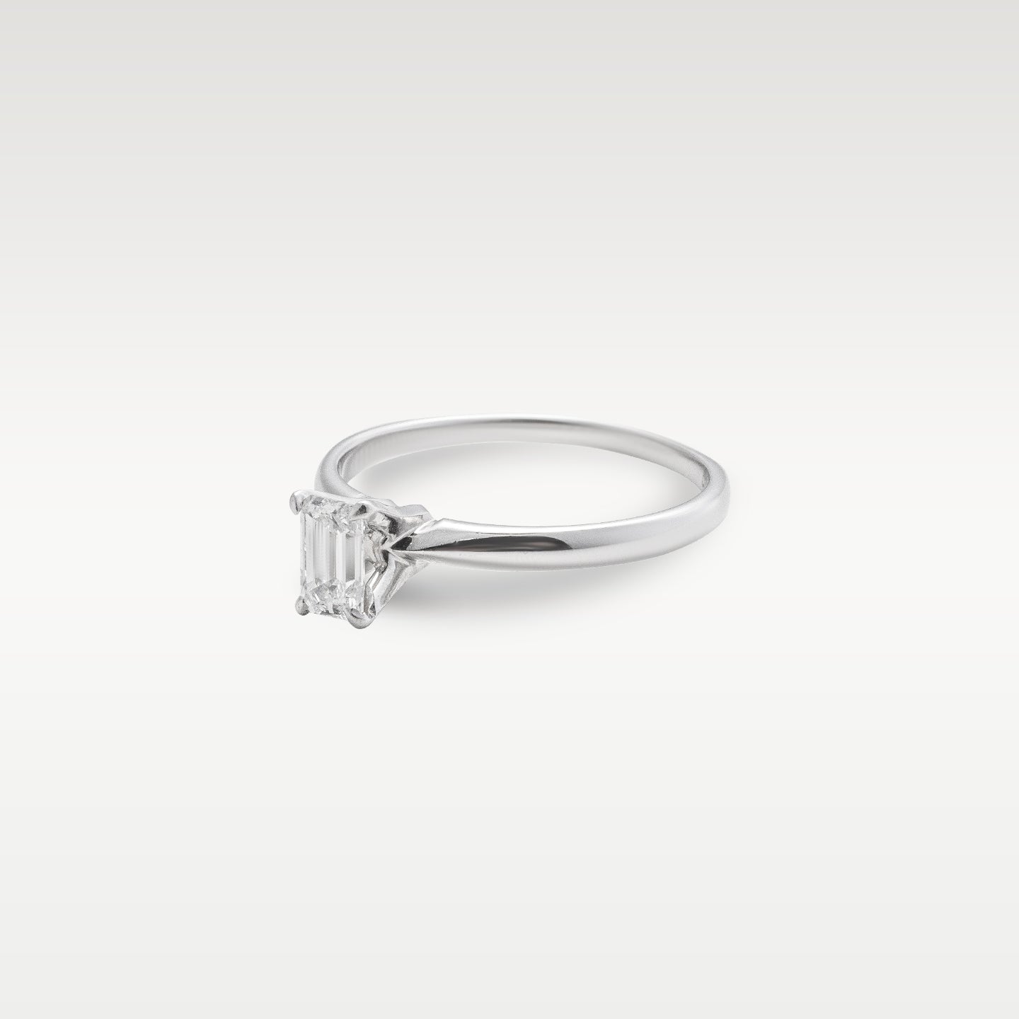 White Gold Emerald Cut Diamond Engagement Ring | Noah's Fine Jewelry and Watches