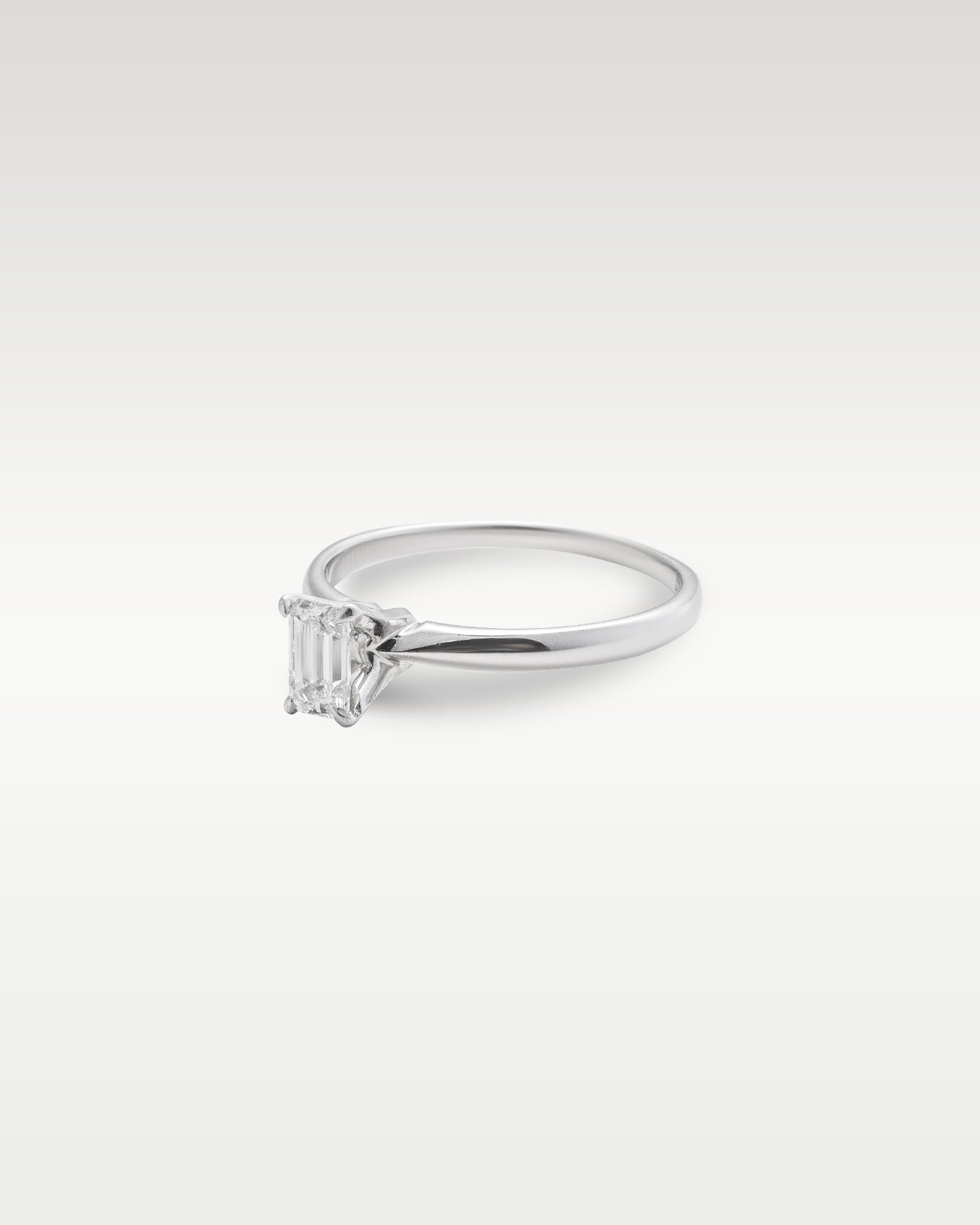 White Gold Emerald Cut Diamond Engagement Ring | Noah's Fine Jewelry and Watches