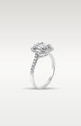 White Gold Emerald Cut Diamond Halo Engagement Ring | Noah's Fine Jewelry DFW, Texas