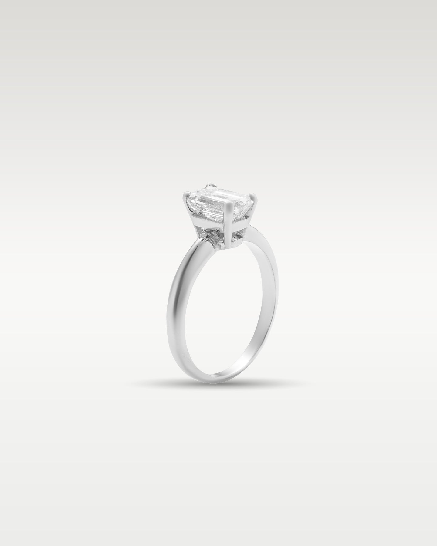 White Gold Emerald Diamond Solitaire Engagement Ring | Noah's Fine Jewelry and Watches