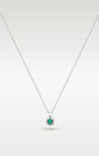 14k White Gold Emerald and Diamond Pendant | Frisco, Texas Jewelry Store