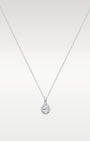 14k White Gold Pear-Shaped Diamond Halo Pendant | Frisco, Texas Watch & Jewelry Store
