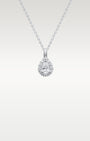 14k White Gold Pear-Shaped Diamond Halo Pendant | Frisco, Texas Watch & Jewelry Store