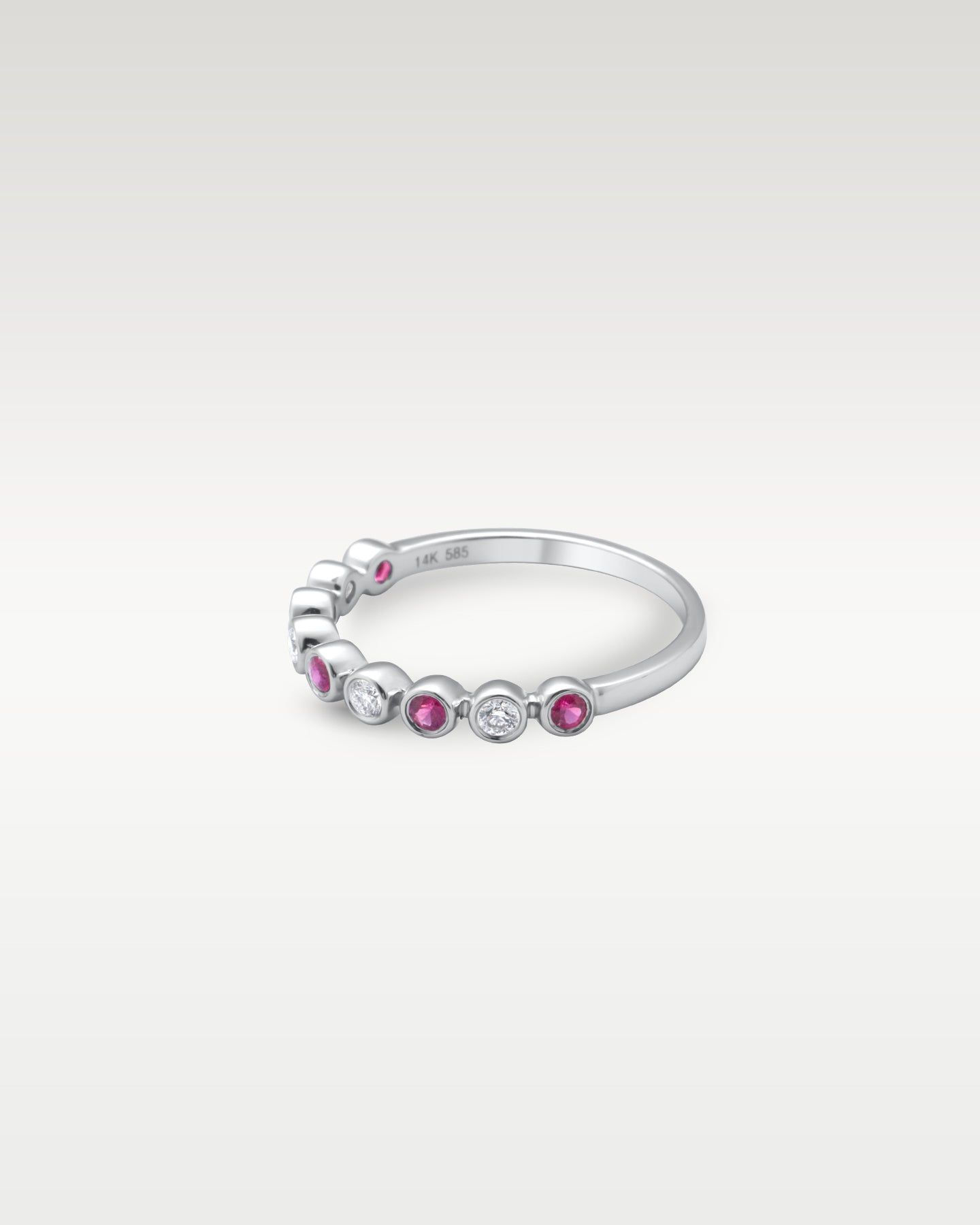 White Gold Round Ruby and Diamond Ring | Noah's Fine Jewelry Frisco, TX